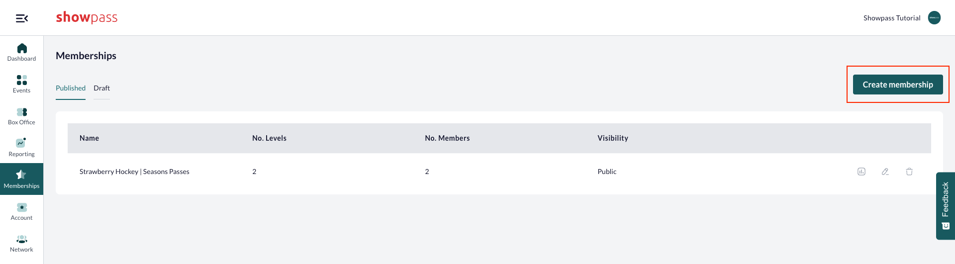 Create membership button