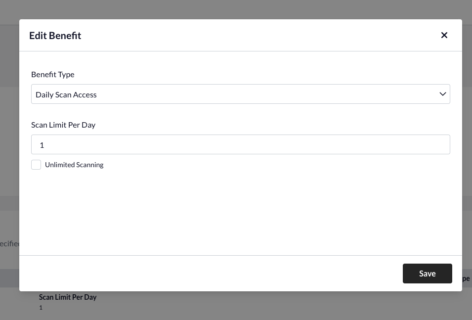 Daily scan access benefit form