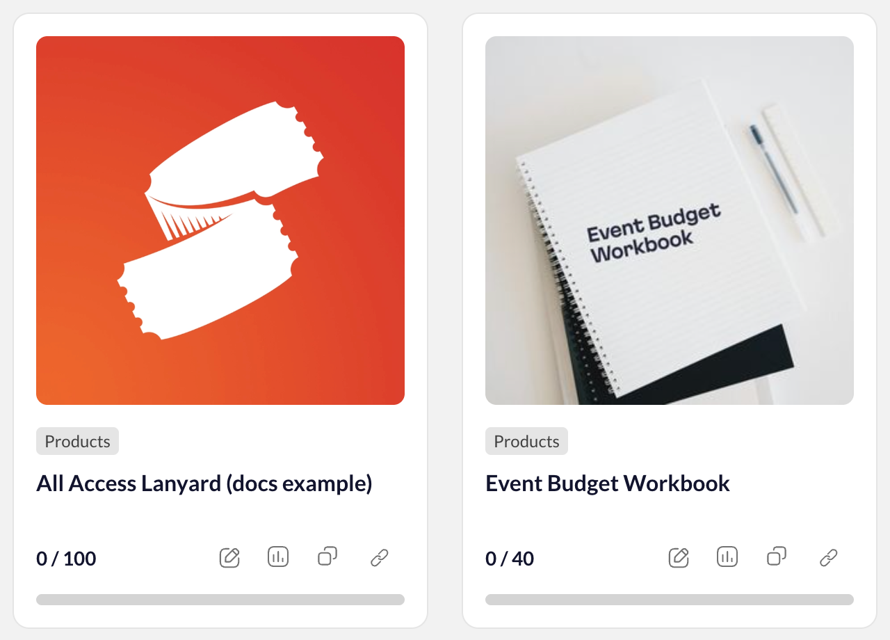 Product card actions