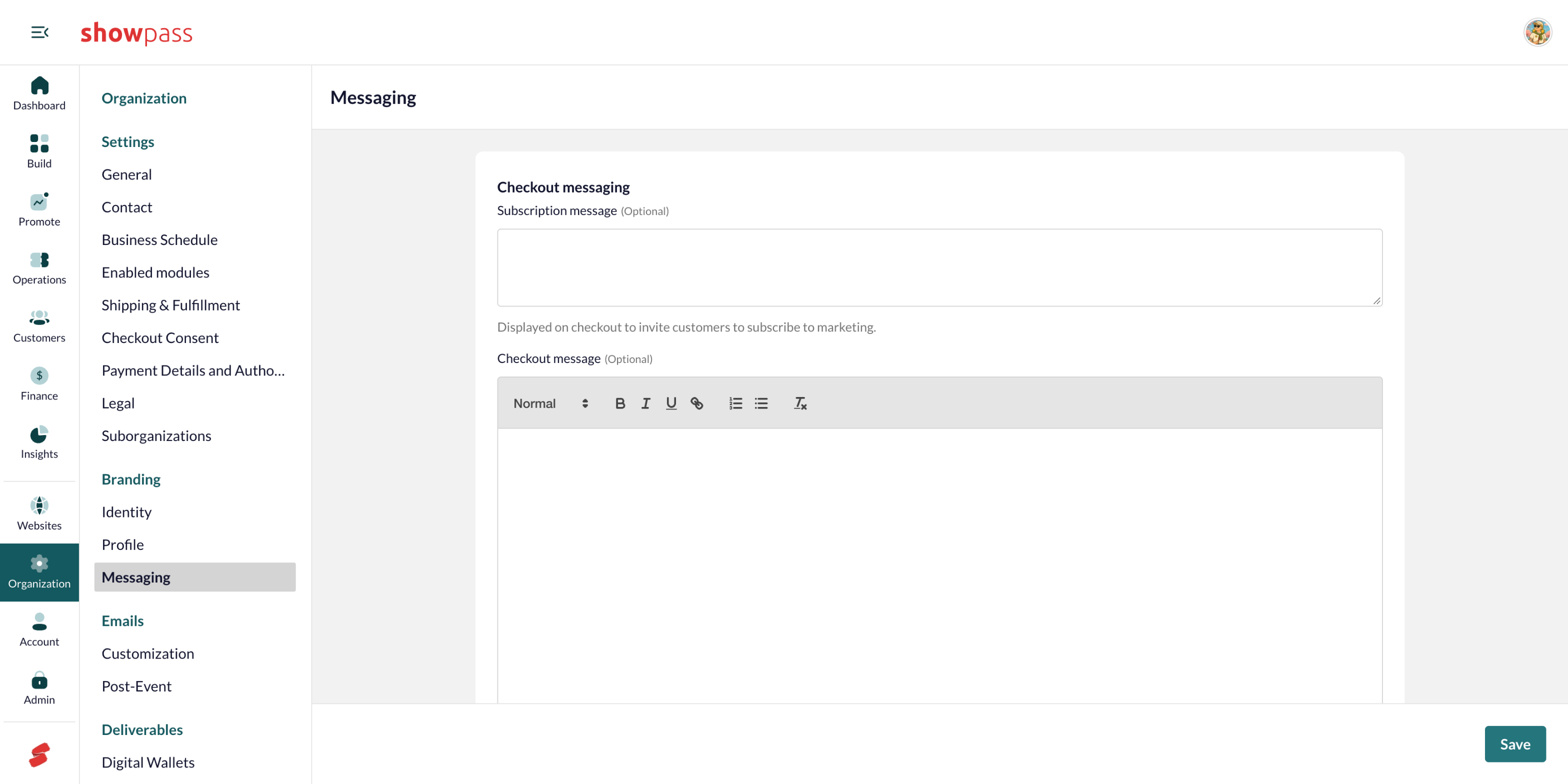 Organization branding Messaging