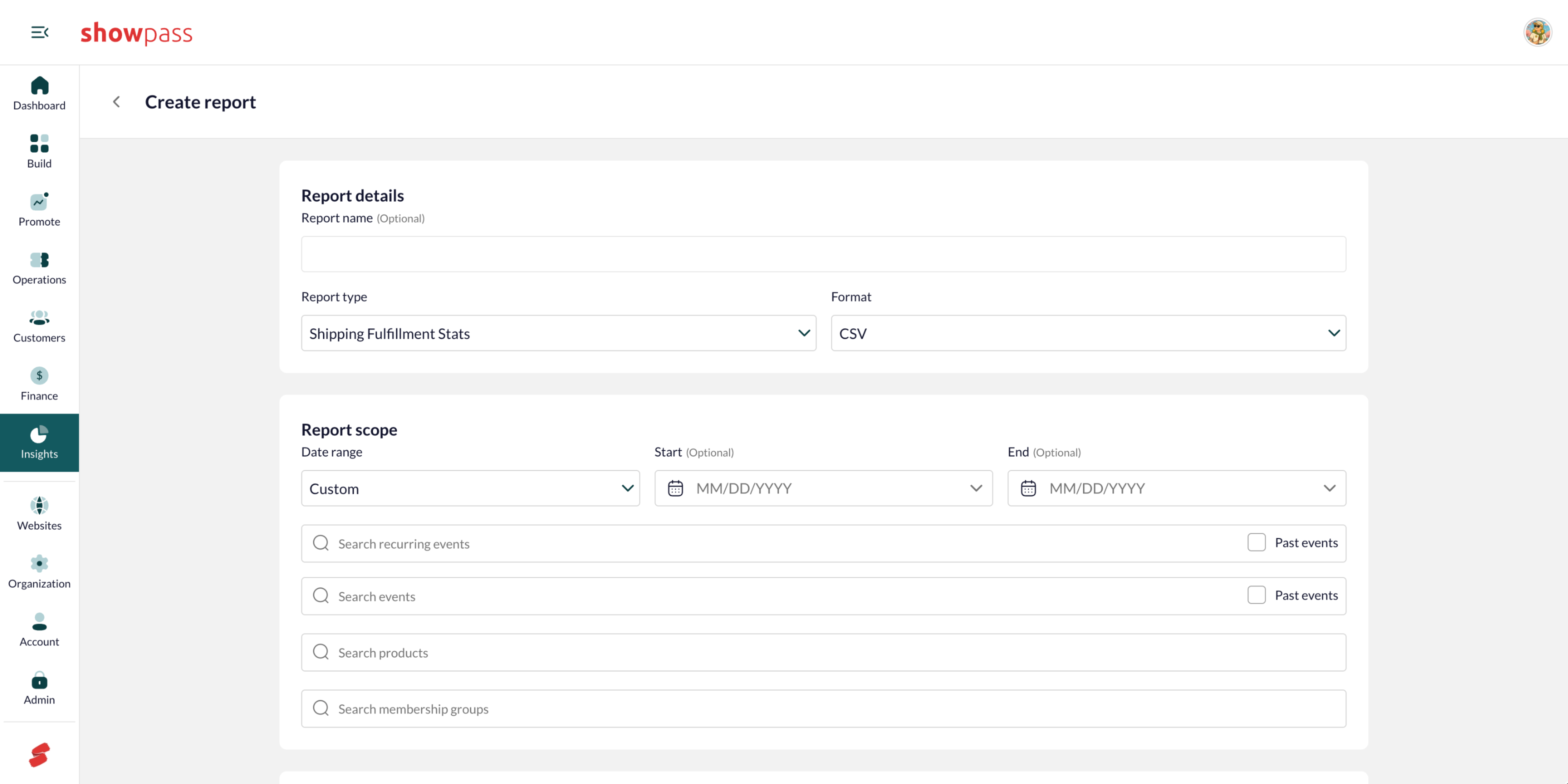 Shipping Fulfillment Stats scope