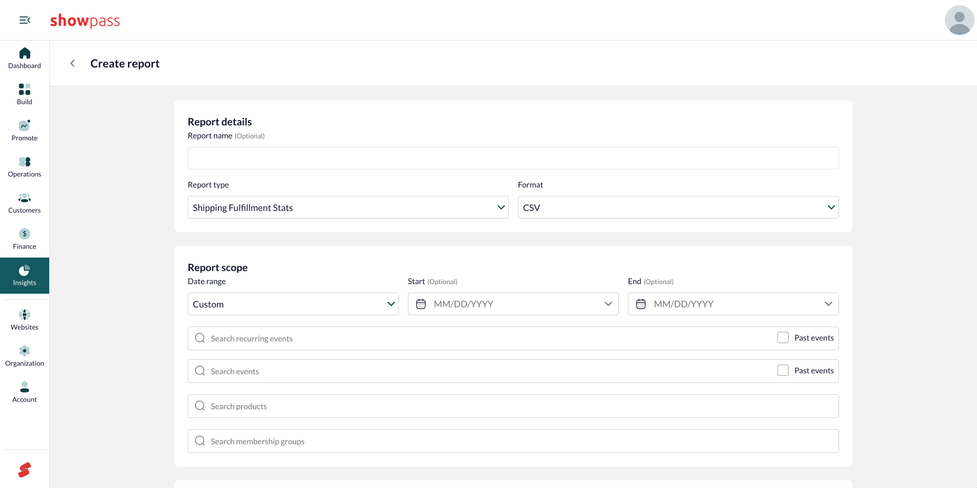 Shipping Fulfillment Stats scope