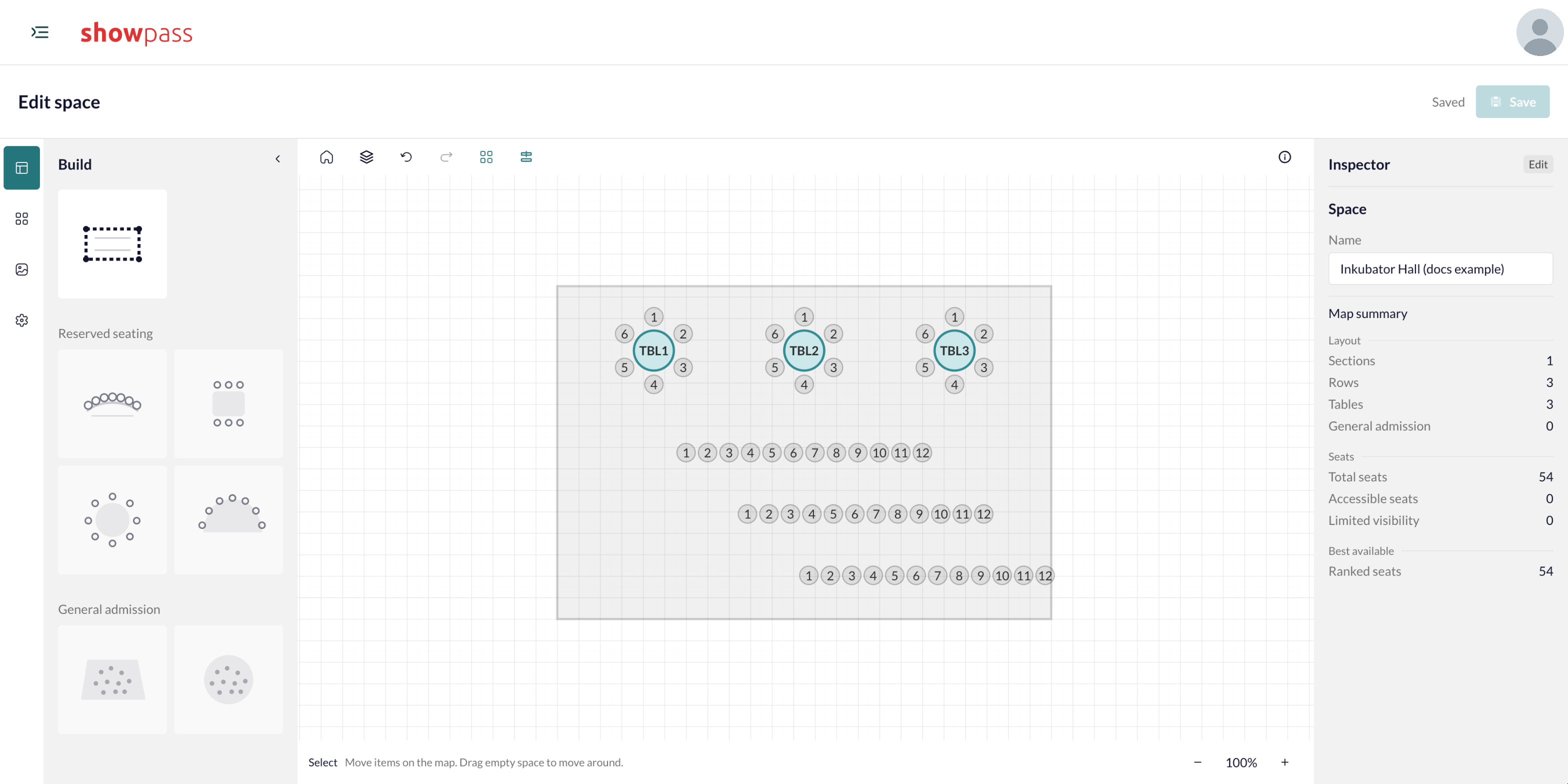 Seating builder completed example map