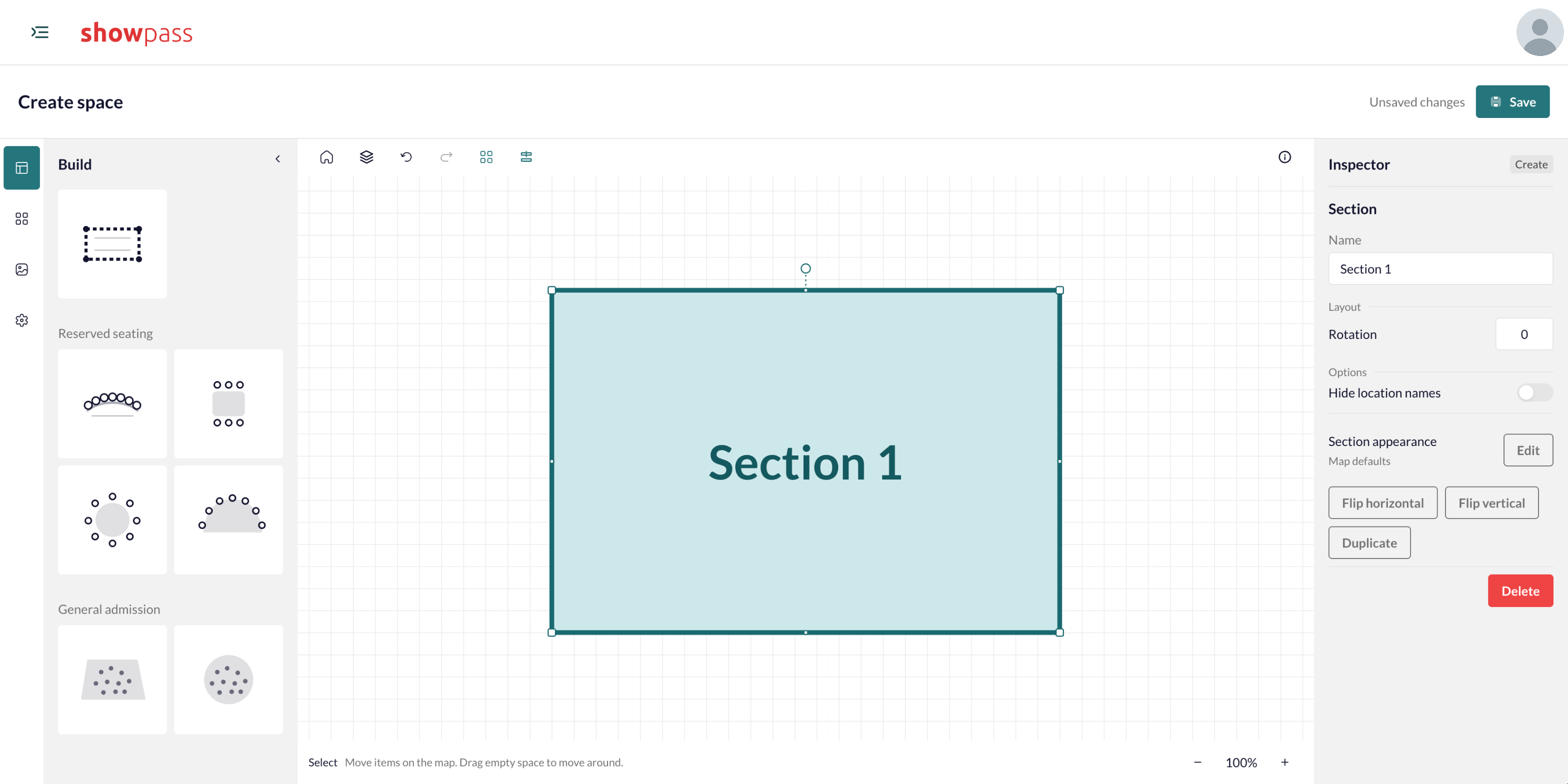 Seating builder section added